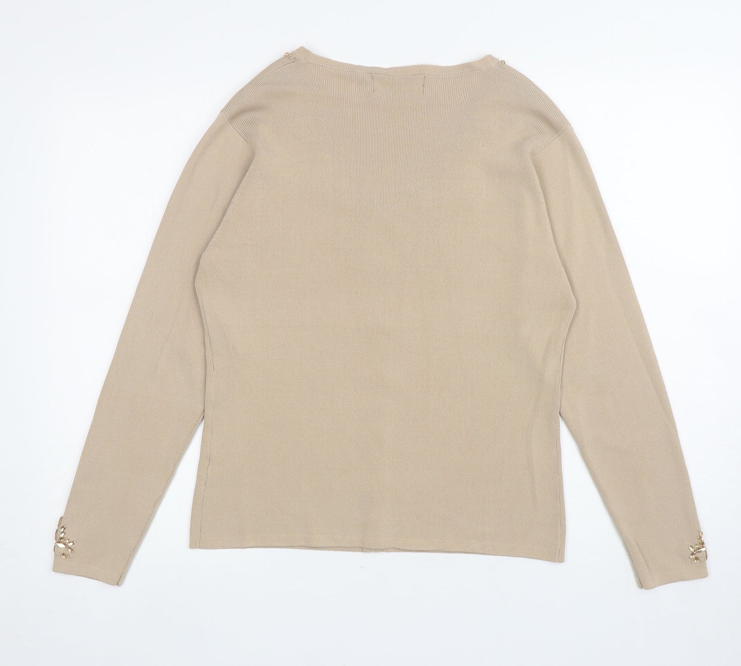 Womens UK Size M Reflect Beige Cardigan Jumper