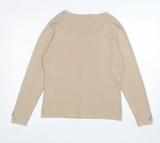 Womens UK Size M Reflect Beige Cardigan Jumper