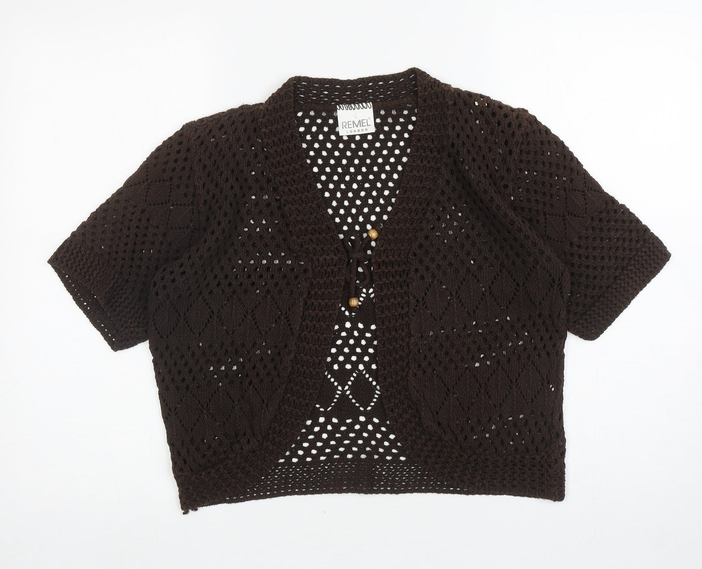 Womens UK Size L Remel London Brown Cardigan Jumper