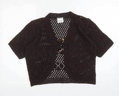 Womens UK Size L Remel London Brown Cardigan Jumper