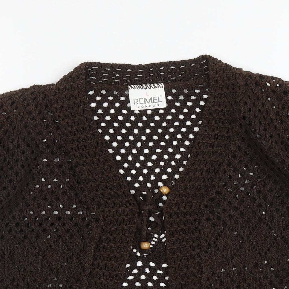 Womens UK Size L Remel London Brown Cardigan Jumper