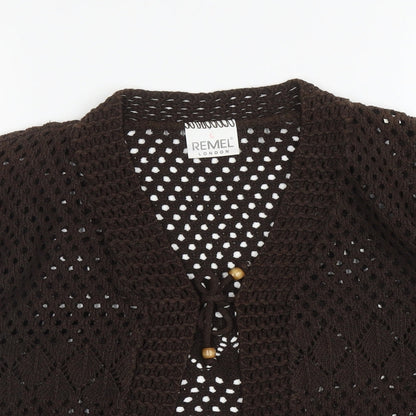 Womens UK Size L Remel London Brown Cardigan Jumper