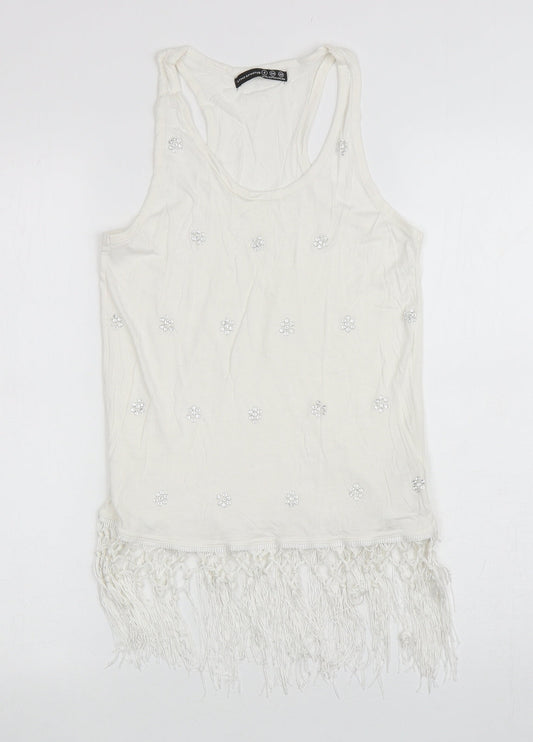 Womens UK Size 6 Atmosphere Ivory Basic Tank