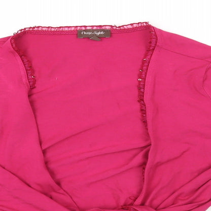 Womens UK Size 8 Phase Eight Pink Cropped Blouse