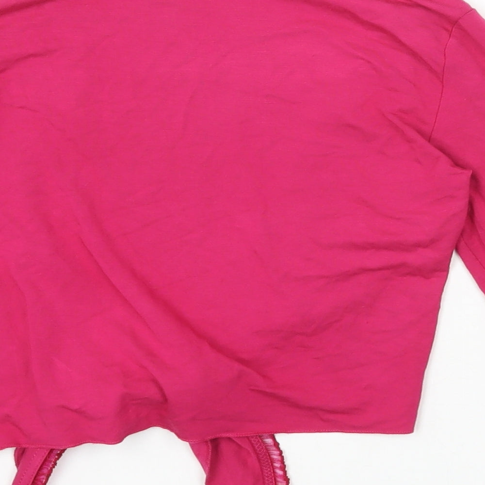 Womens UK Size 8 Phase Eight Pink Cropped Blouse