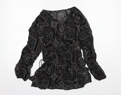 Womens UK Size 6 River Island Black Basic Blouse