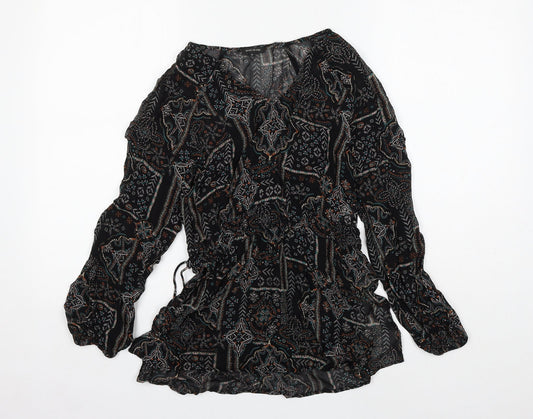 Womens UK Size 6 River Island Black Basic Blouse
