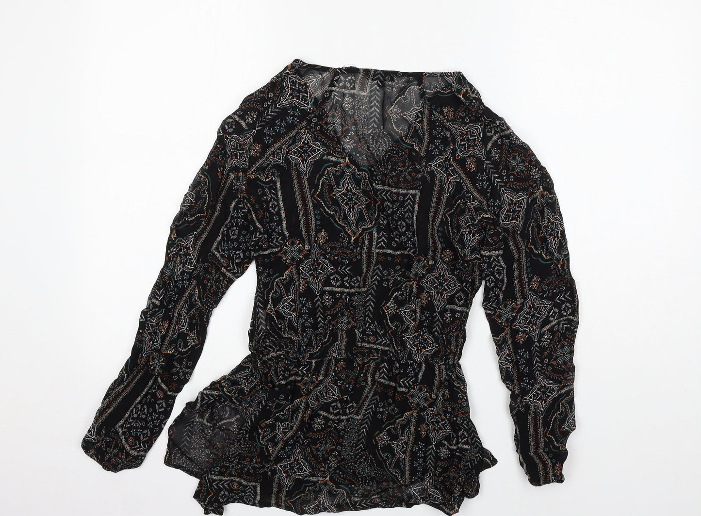 Womens UK Size 6 River Island Black Basic Blouse
