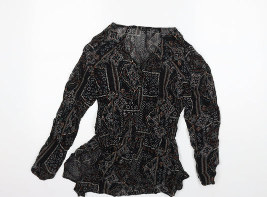 Womens UK Size 6 River Island Black Basic Blouse