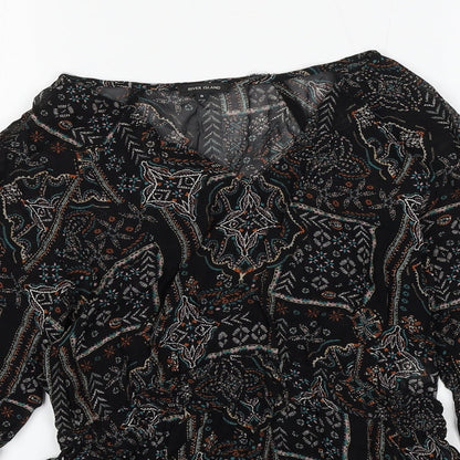 Womens UK Size 6 River Island Black Basic Blouse