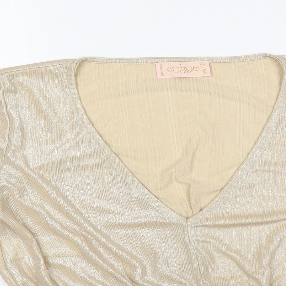 Womens UK Size 12 Club London Gold Cropped Blouse