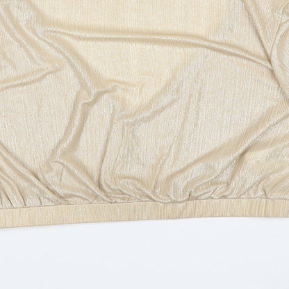 Womens UK Size 12 Club London Gold Cropped Blouse