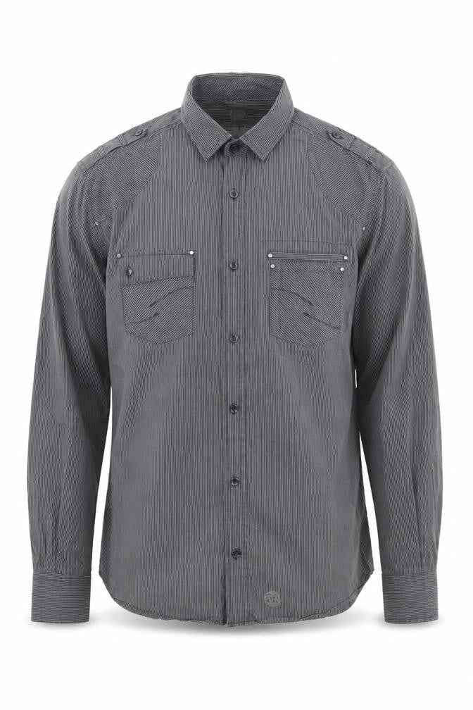 Mens UK Size M NEXT Grey  Button-Up Long Sleeve Casual Shirt