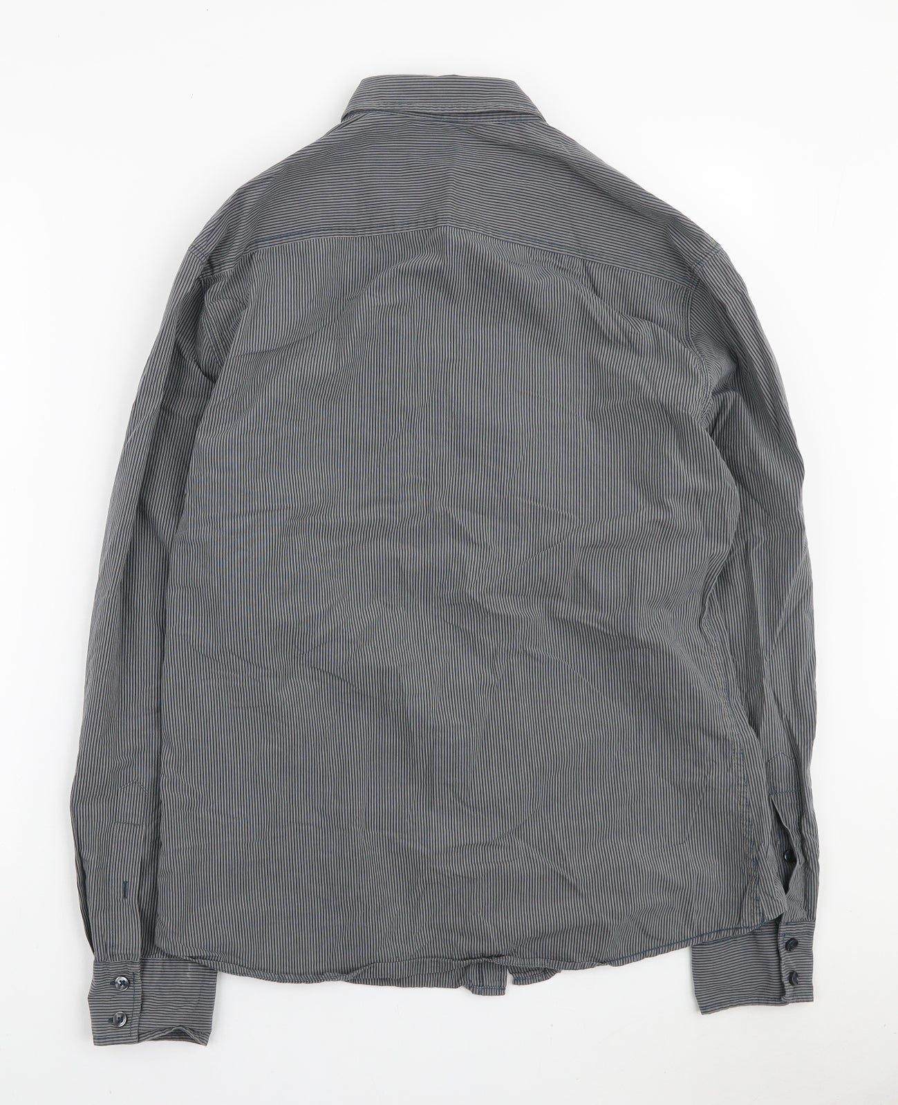 Mens UK Size M NEXT Grey  Button-Up Long Sleeve Casual Shirt