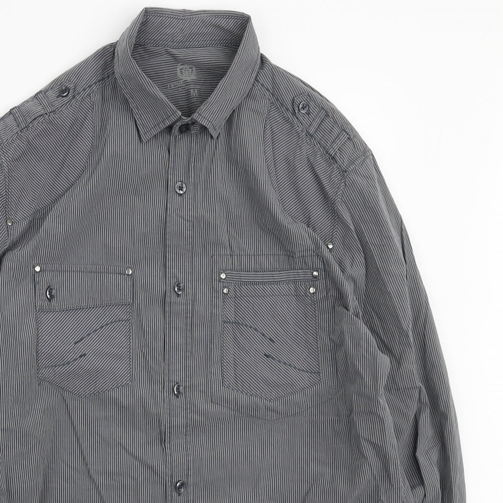 Mens UK Size M NEXT Grey  Button-Up Long Sleeve Casual Shirt