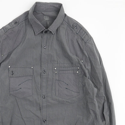 Mens UK Size M NEXT Grey  Button-Up Long Sleeve Casual Shirt