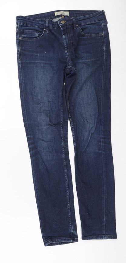 Topshop Womens Blue Cotton Skinny Jeans Size 26 in L30 in Regular Zip