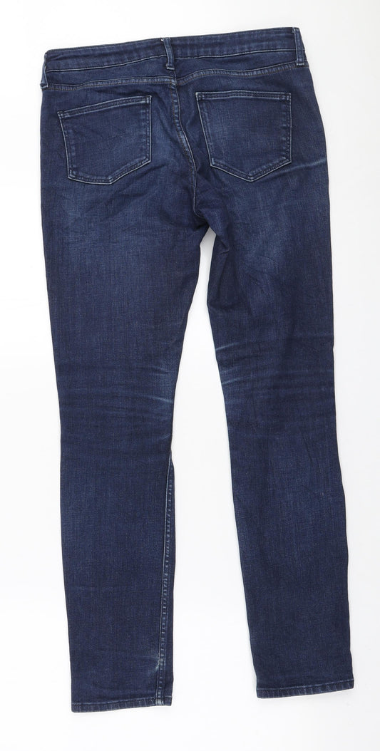 Topshop Womens Blue Cotton Skinny Jeans Size 26 in L30 in Regular Zip