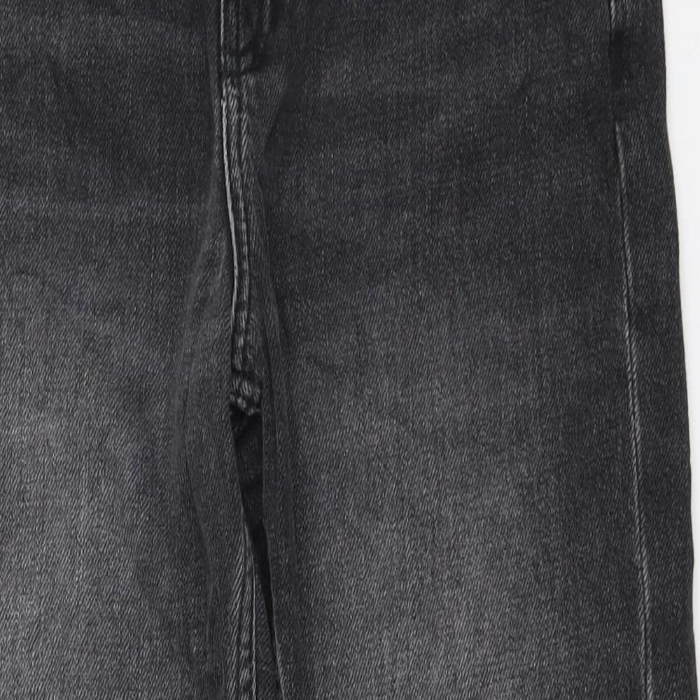 Topshop Womens Black Cotton Mom Jeans Size 25 in L32 in Regular Zip