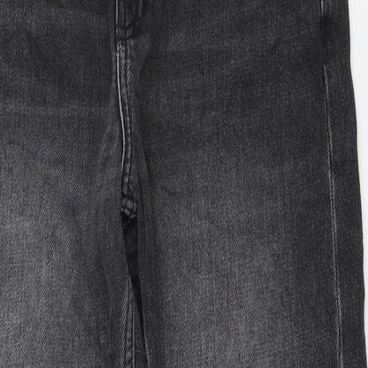 Topshop Womens Black Cotton Mom Jeans Size 25 in L32 in Regular Zip