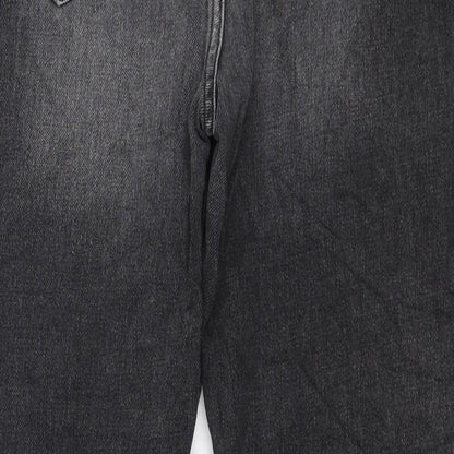 Topshop Womens Black Cotton Mom Jeans Size 25 in L32 in Regular Zip