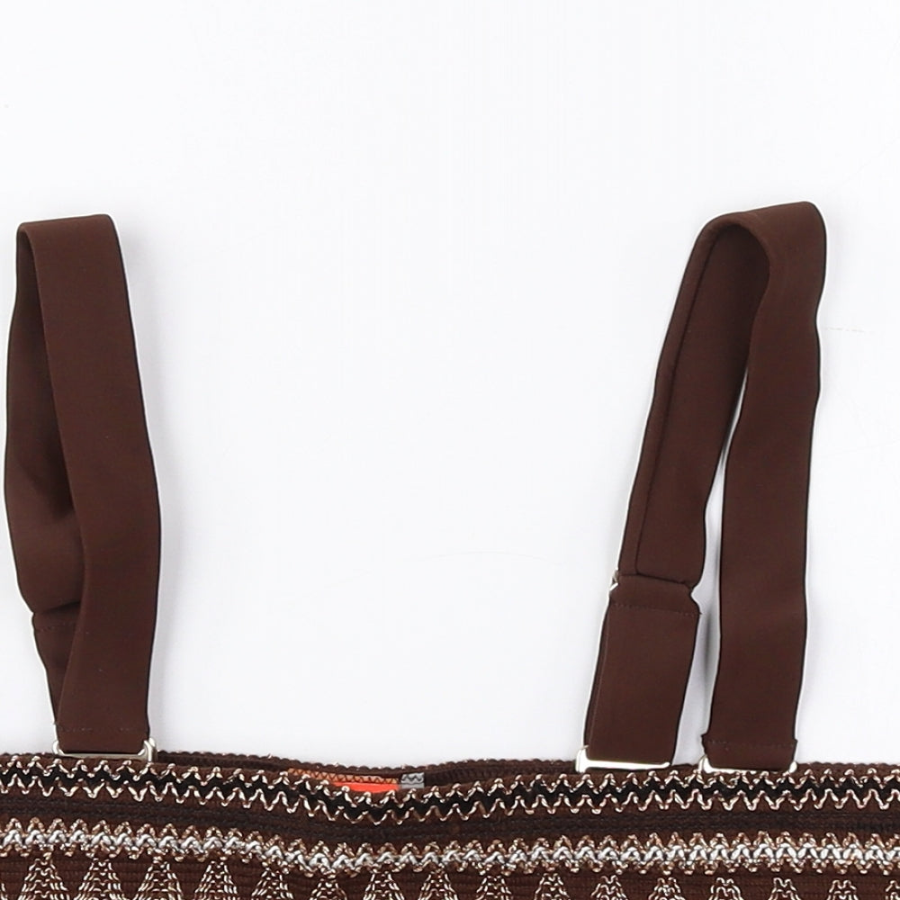 Womens UK Size 10 River Island Brown Cropped Tank
