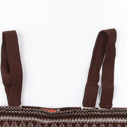 Womens UK Size 10 River Island Brown Cropped Tank