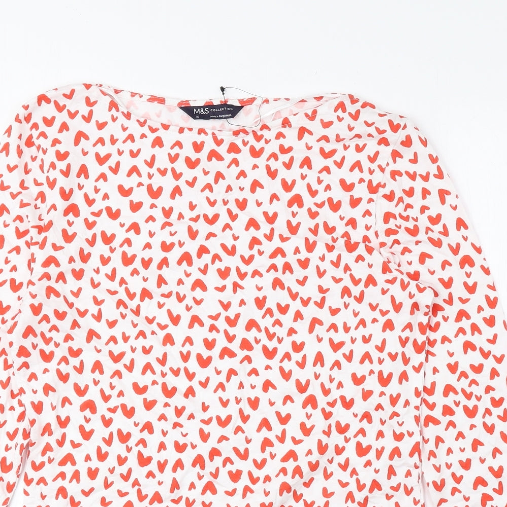 Womens UK Size 10 Marks and Spencer Red Basic Blouse