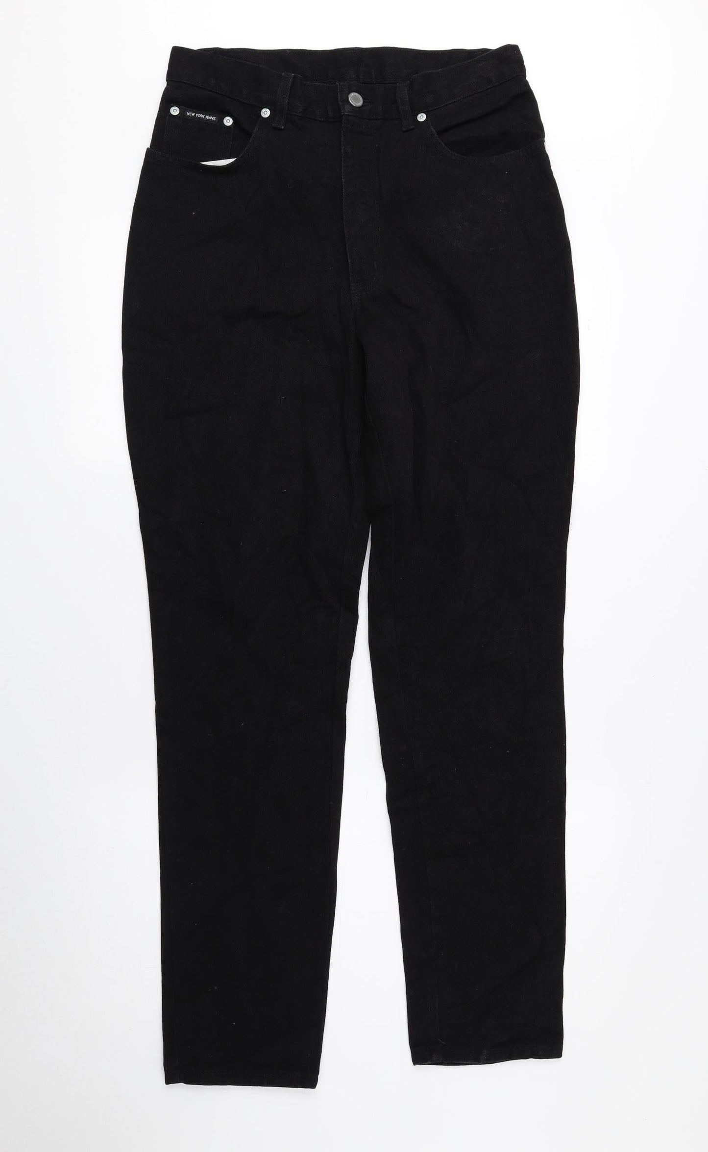 New York Womens Black 100% Cotton Tapered Jeans Size 8 L30 in Regular Zip