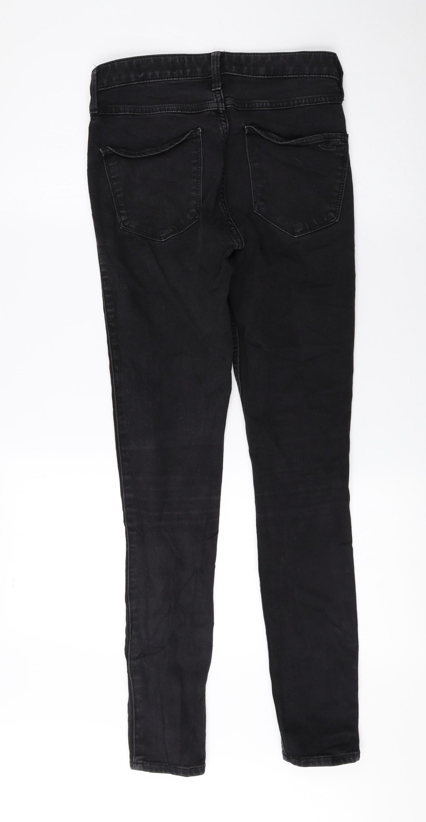 Hollister Womens Black Cotton Skinny Jeans Size 26 L28 in Regular Zip