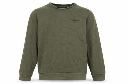 River Island Boys Green Cotton Pullover Sweatshirt Size 9-10 Years Pullover - Insect