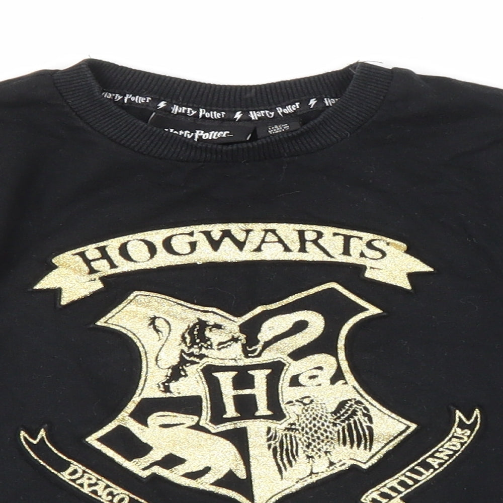 Preworn Girls Black Cotton Pullover Sweatshirt Size 9-10 Years Pullover - Harry Potter