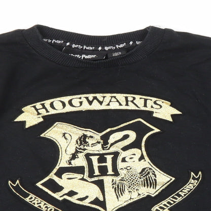 Preworn Girls Black Cotton Pullover Sweatshirt Size 9-10 Years Pullover - Harry Potter