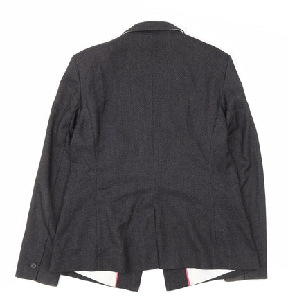 NEXT Womens Grey Polyester Jacket Blazer Size 14