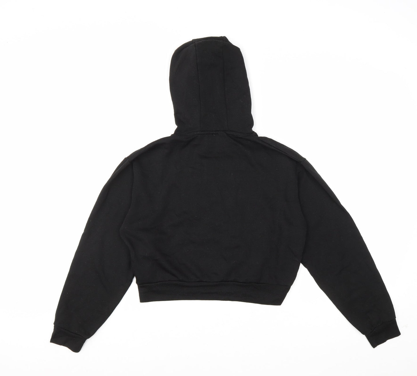 Lily Lane Girls Black Cotton Pullover Hoodie Size 13 Years Pullover - Cropped