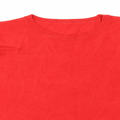 BHS Womens Red Round Neck Acrylic Pullover Jumper Size 14