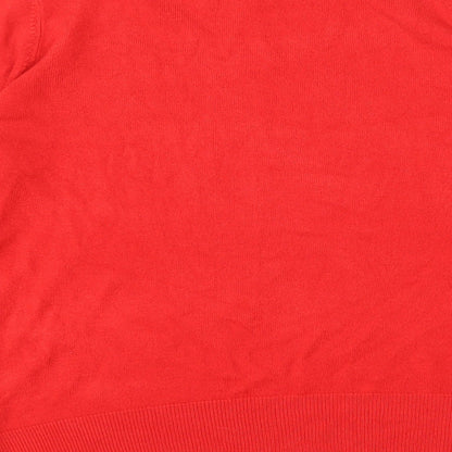 BHS Womens Red Round Neck Acrylic Pullover Jumper Size 14
