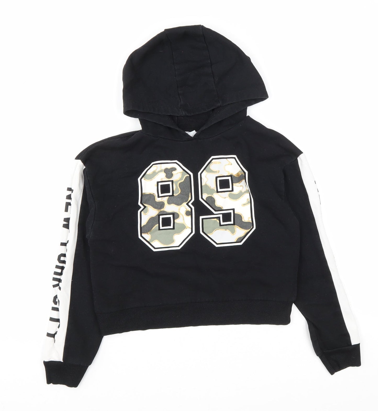 Primark Boys Black Cotton Pullover Hoodie Size 10-11 Years Pullover - 89