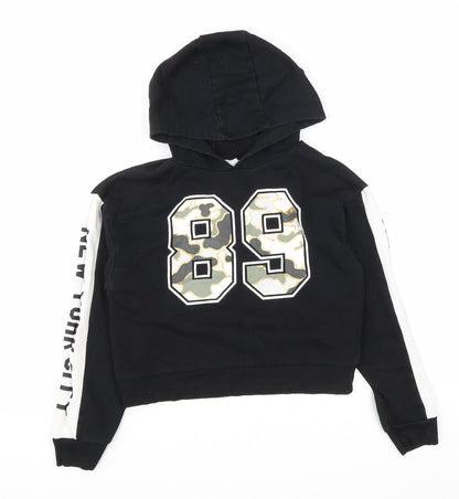 Primark Boys Black Cotton Pullover Hoodie Size 10-11 Years Pullover - 89
