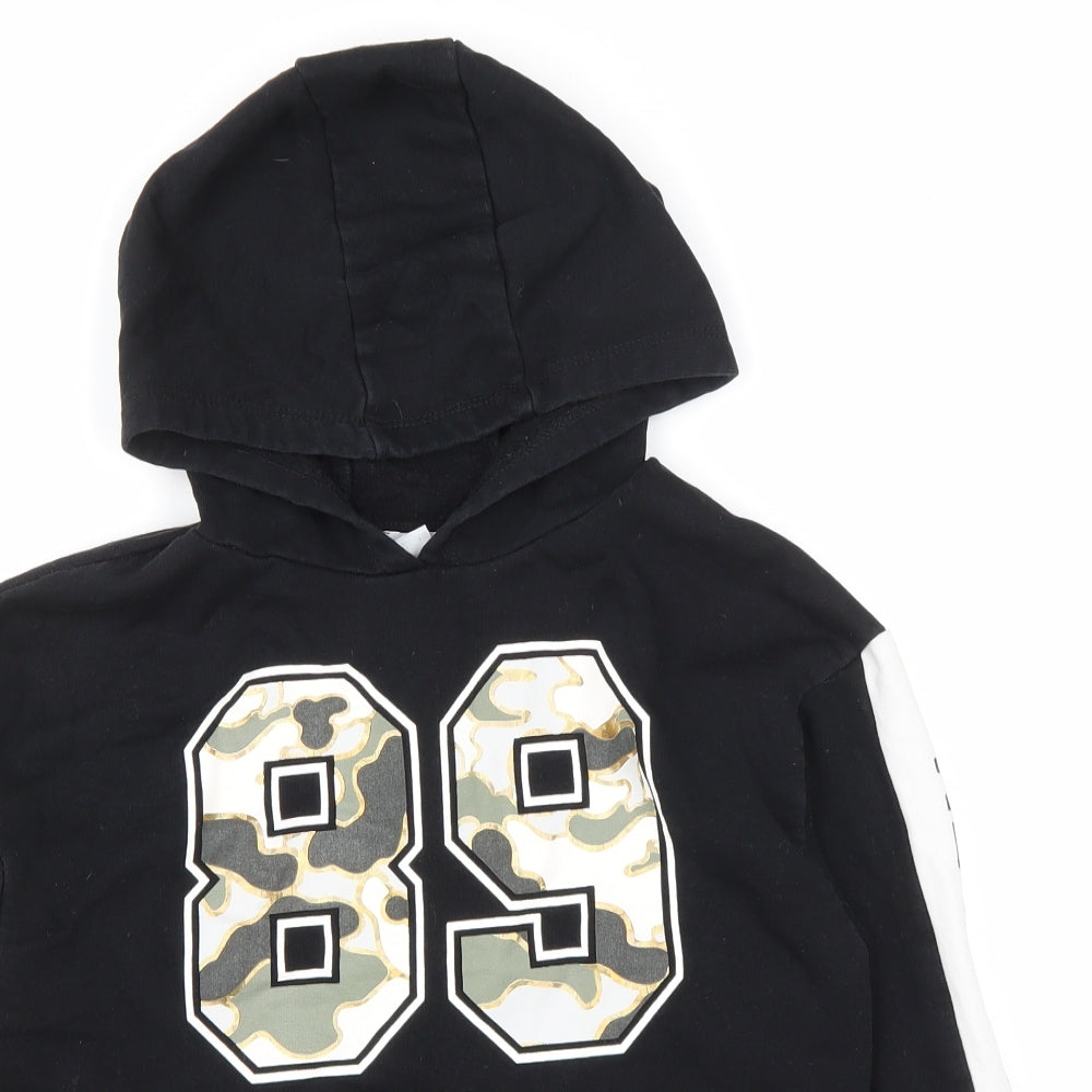 Primark Boys Black Cotton Pullover Hoodie Size 10-11 Years Pullover - 89