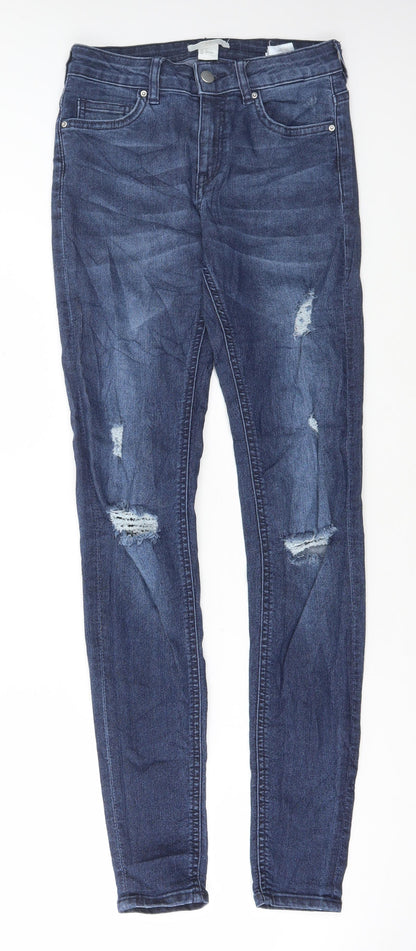 Womens UK Size 4 Marks and Spencer Regular Fit Skinny Blue Jeans