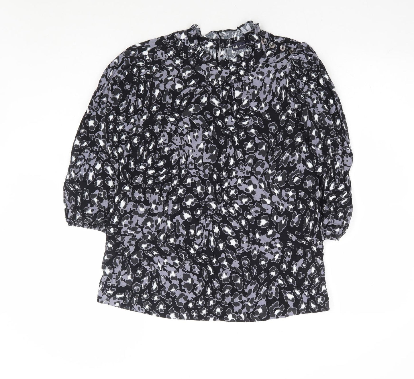 Womens UK Size 10 Marks and Spencer Black Basic Blouse