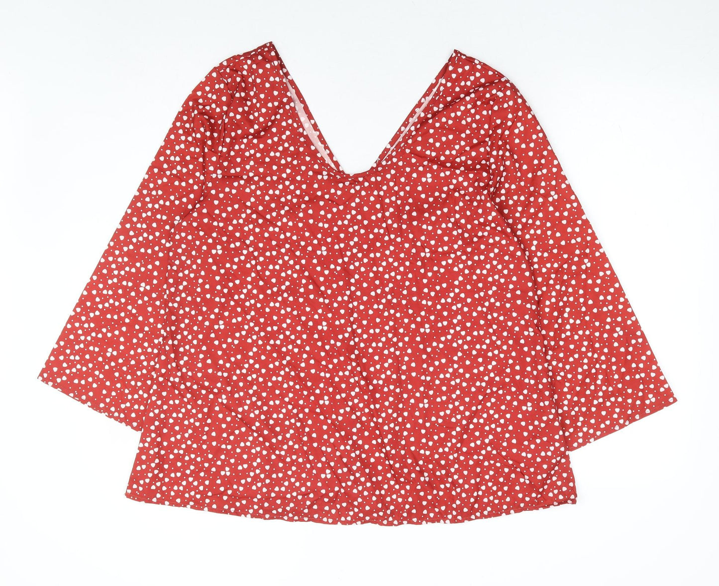 Womens UK Size M Preworn Red Basic Blouse