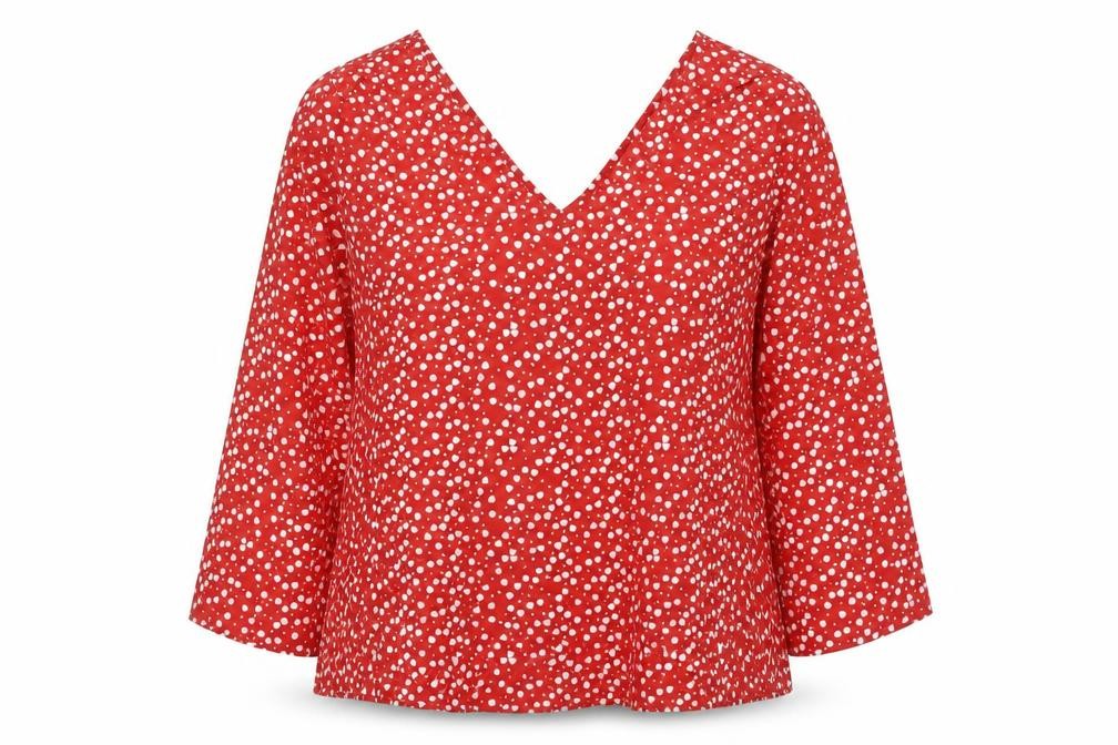 Womens UK Size M Preworn Red Basic Blouse