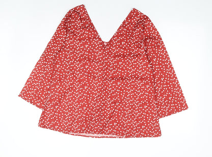 Womens UK Size M Preworn Red Basic Blouse