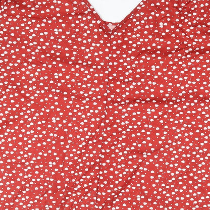 Womens UK Size M Preworn Red Basic Blouse