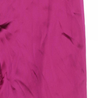 Zara Womens Purple Polyester Slip Dress Size S Cowl Neck Zip