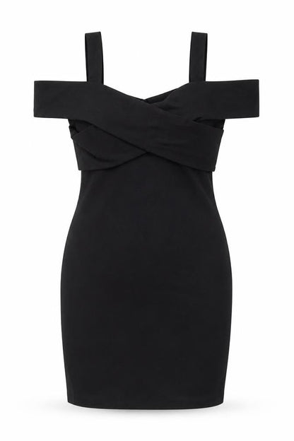 By The Way Womens Black Polyester Bodycon Size XS V-Neck Pullover - Cold Shoulder Detail