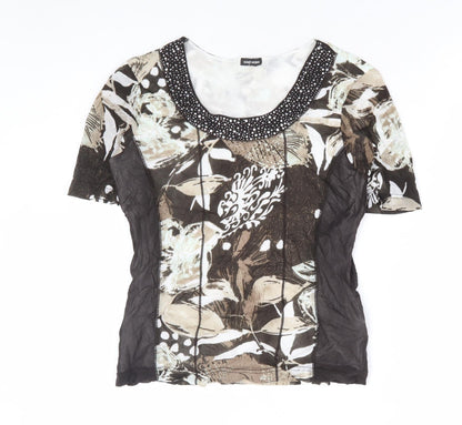 Womens UK Size 10 Gerry Weber Brown Basic T-Shirt
