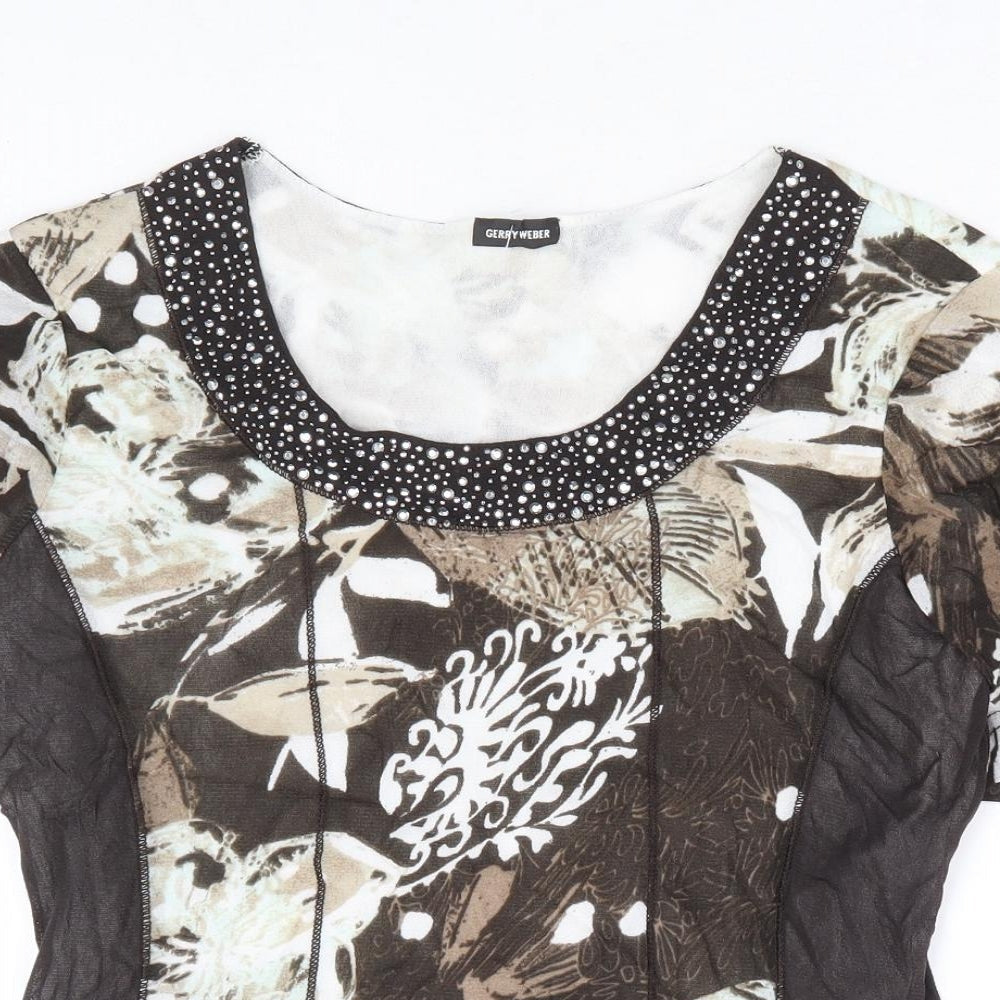 Womens UK Size 10 Gerry Weber Brown Basic T-Shirt